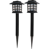 Shada Solar-Außenleuchte 1000441 Kiew Schwarz mit Erdspieß und Sensor, 2700 K, IP44