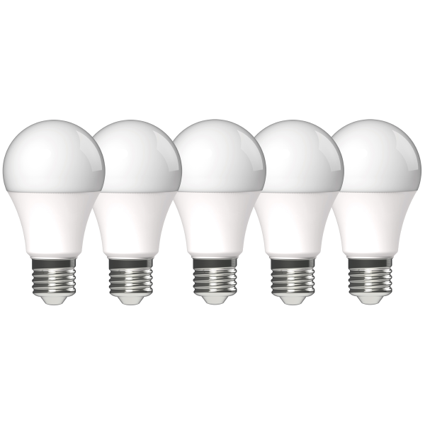 Shada LED SMD Leuchtmittel 620301 Klassisch A60 E27 Opal, 5er Sparpack, Warmweiß, 8,5 W, 806 lm