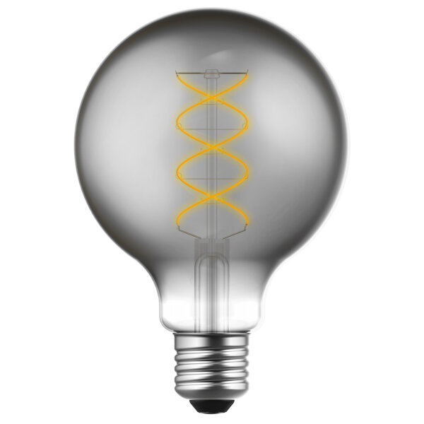 Shada LED Filament Leuchtmittel 625195 Globe G95 E27 Smokey, 4,5 W, dimmbar