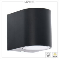 Shada Außenwandleuchte Sacramento 1000500 Schwarz, 1x GU10, IP44