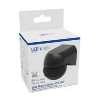 Shada PIR Wandsensor 190113 Schwarz, 180°, IP54