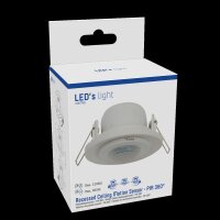 Shada PIR-Deckensensor 190127 Weiß, IP20, 360° Erfassung, 8 m Reichweite