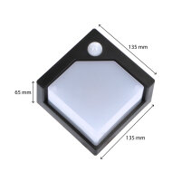 Shada LED Solar-Wandleuchte 1000472 Pretoria Schwarz, mit Bewegungsmelder, IP44