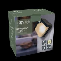 Shada LED Solar-Wandleuchte 1000472 Pretoria Schwarz, mit Bewegungsmelder, IP44