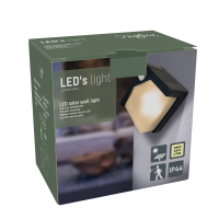 Shada LED Solar-Wandleuchte 1000472 Pretoria Schwarz, mit Bewegungsmelder, IP44
