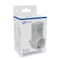 Shada Steckdosenadapter mit Bewegungsmelder 190116 Weiß, PIR-Sensor 120°, IP20