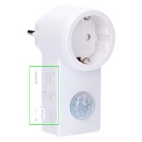 Shada Steckdosenadapter mit Bewegungsmelder 190116 Weiß, PIR-Sensor 120°, IP20