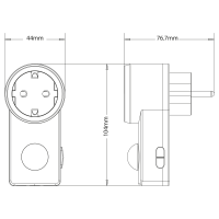 SHADA Steckdosenadapter mit Bewegungsmelder - PIR 120° IP20 - Weiß I 0190116