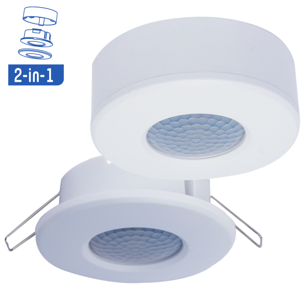 SHADA 2-in-1 Decke Bewegungsmelder -  PIR 360° IP20 Ø73mm - Weiß I 0190117