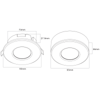 Shada 2-in-1 Deckenbewegungsmelder 190117 Weiß, Ø 73 mm, 360° PIR-Sensor, 8 m Reichweite