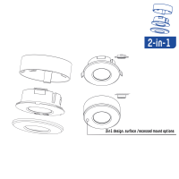 SHADA 2-in-1 Decke Bewegungsmelder -  PIR 360° IP20 Ø73mm - Weiß I 0190117