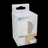 Shada LED SMD Leuchtmittel Globe G45 620108 E14 Opal, 2,5 W, Warmweiß 2700 K