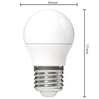 Shada LED SMD Leuchtmittel 620111 Globe G45 E27 Opal, Warmweiß 2700 K, 2,5 W, 250 lm
