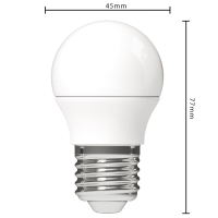 Shada LED SMD Leuchtmittel 620111 Globe G45 E27 Opal, Warmweiß 2700 K, 2,5 W, 250 lm