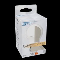 Shada LED SMD Leuchtmittel 620111 Globe G45 E27 Opal, Warmweiß 2700 K, 2,5 W, 250 lm