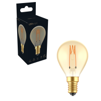 Shada LED Filament Leuchtmittel 620190 Globe G45 E14 Gold, Dimmbar, 1800 K Extra Warmweiß