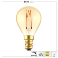 Shada LED Filament Leuchtmittel 620190 Globe G45 E14 Gold, Dimmbar, 1800 K Extra Warmweiß