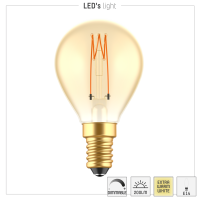 Shada LED Filament Leuchtmittel 620190 Globe G45 E14 Gold, Dimmbar, 1800 K Extra Warmweiß
