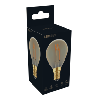 Shada LED Filament Leuchtmittel 620190 Globe G45 E14 Gold, Dimmbar, 1800 K Extra Warmweiß