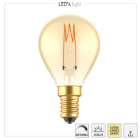 SHADA Led Filament Leuchtmittel - Globe G45 E14 2,5W 136lm 1800K Gold 330°  - dimmbar I 0620190