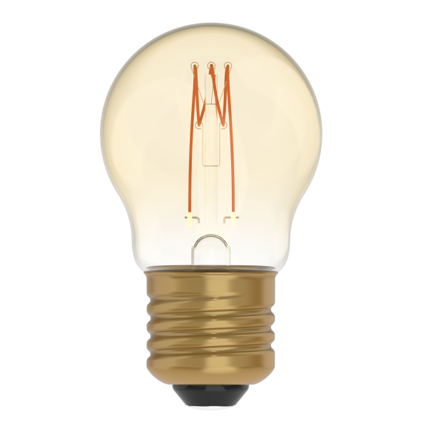 SHADA Led Filament Leuchtmittel - Globe G45 E27 2,5W 136lm 1800K Gold 330°  - dimmbar I 0620191