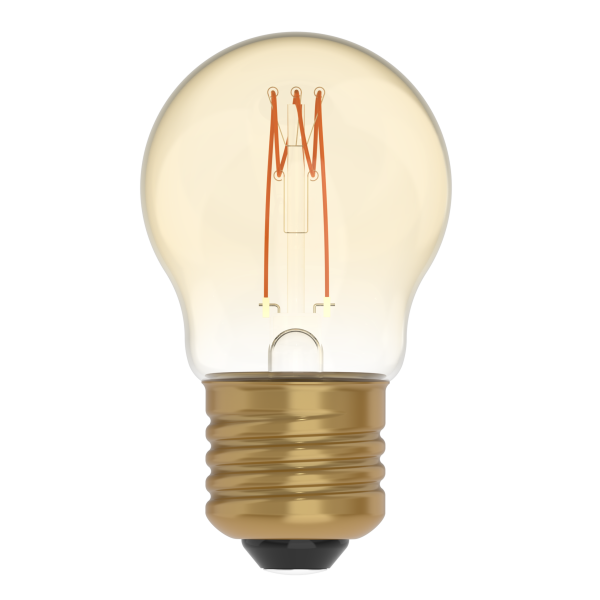 Shada LED Filament Leuchtmittel 620191 Globe G45 E27 Gold, dimmbar, 1800 K, 2,5 W, 136 lm