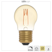 SHADA Led Filament Leuchtmittel - Globe G45 E27 2,5W 136lm 1800K Gold 330°  - dimmbar I 0620191