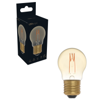 Shada LED Filament Leuchtmittel 620191 Globe G45 E27 Gold, dimmbar, 1800 K, 2,5 W, 136 lm