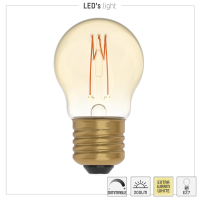Shada LED Filament Leuchtmittel 620191 Globe G45 E27 Gold, dimmbar, 1800 K, 2,5 W, 136 lm