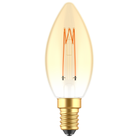 Shada LED Filament Kerze 620192 C35 E14 Gold 2,5 W, Dimmbar, 1800 K Extra Warmweiß