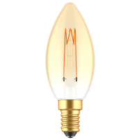 SHADA Led Filament Leuchtmittel - Kerze C35 E14 2,5W 136lm 1800K Gold 330°  - dimmbar I 0620192