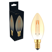 SHADA Led Filament Leuchtmittel - Kerze C35 E14 2,5W 136lm 1800K Gold 330°  - dimmbar I 0620192