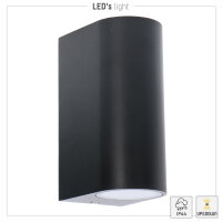 Shada Außenwandleuchte Santa Barbara 1000502 Schwarz, ohne Leuchtmittel, 2x GU10, IP44