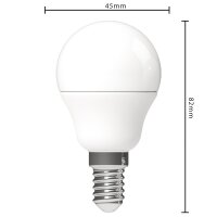 Shada LED SMD Leuchtmittel Globe G45 620109 E14 Opal, Warmweiß 2700 K, 4,9 W, 470 lm