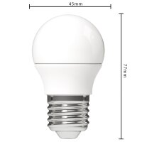 Shada LED SMD Leuchtmittel Globe G45 620112 E27 Opal Warmweiß (2700 K), 4,9 W, 470 lm