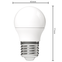 Shada LED SMD Leuchtmittel Globe G45 620112 E27 Opal Warmweiß (2700 K), 4,9 W, 470 lm
