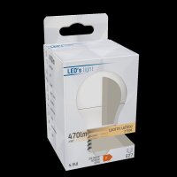 Shada LED SMD Leuchtmittel Globe G45 620112 E27 Opal Warmweiß (2700 K), 4,9 W, 470 lm