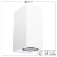 Shada Außenwandleuchte 1000663 San Francisco weiß, 2x GU10, IP44