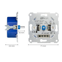Shada Phasenabschnittdimmer 191011 für 2-Draht-Systeme, 2-250 W, ohne Nullleiter