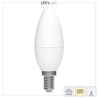 Shada LED SMD Leuchtmittel Kerze 620115 C35 E14 Opal Warmweiß, 4,9 W, 470 lm