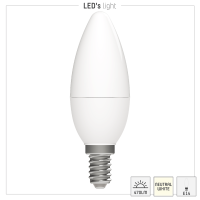 Shada LED SMD Leuchtmittel Kerze 620116 C35 E14 Opal Neutralweiß, 4,9 W, 470 lm