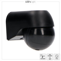 Shada Wandsensor 190114 schwarz, PIR 180°, mit Fernbedienung