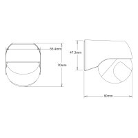 Shada Wandsensor 190114 schwarz, PIR 180°, mit Fernbedienung