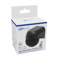 Shada Wandsensor 190114 schwarz, PIR 180°, mit Fernbedienung
