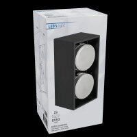Shada Leuchte ohne Leuchtmittel 2900195 Stahl Schwarz, 2x GX53, schwenkbar, IP20