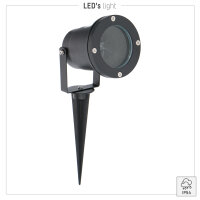 Shada Außenleuchte Samara 1000524 Schwarz, 1xGU10 ohne Leuchtmittel, IP54, mit Erdspieß, 360 Grad drehbar