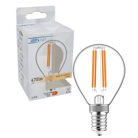 Shada LED Filament Leuchtmittel 620147 Globe G45 E14 Klar, 2700 K, 4,5 W, 470 lm