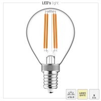 Shada LED Filament Leuchtmittel 620147 Globe G45 E14 Klar, 2700 K, 4,5 W, 470 lm