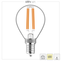 Shada LED Filament Leuchtmittel 620147 Globe G45 E14 Klar, 2700 K, 4,5 W, 470 lm