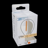 Shada LED Filament Leuchtmittel 620147 Globe G45 E14 Klar, 2700 K, 4,5 W, 470 lm